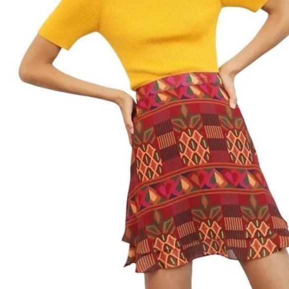 FARM Rio x Anthropologie Odalys Mini Skirt | Red Motif | Size M - Picture 1 of 4